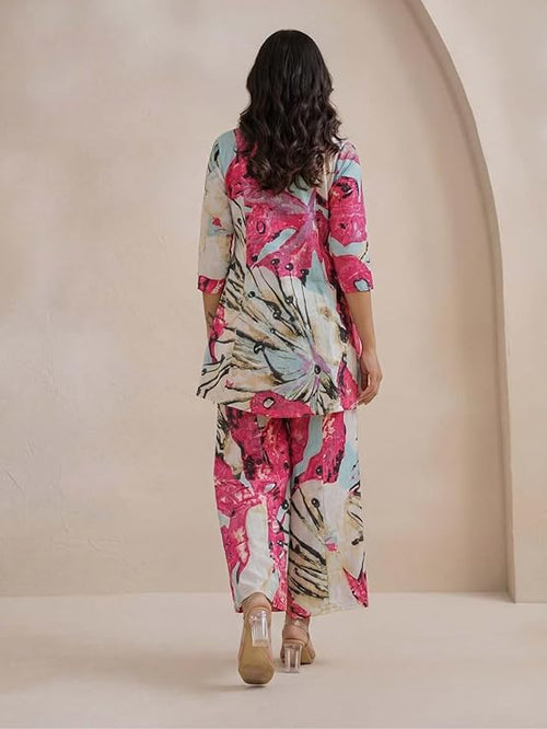 ashion Kurta Sets for Woman | Co ord Set for Women Stylish | Kurti Set for Woman | Short Kurti for Women Latest | Kurtis | Ethnic Jaipuri Straight Kurta Set with Palazzo Pants