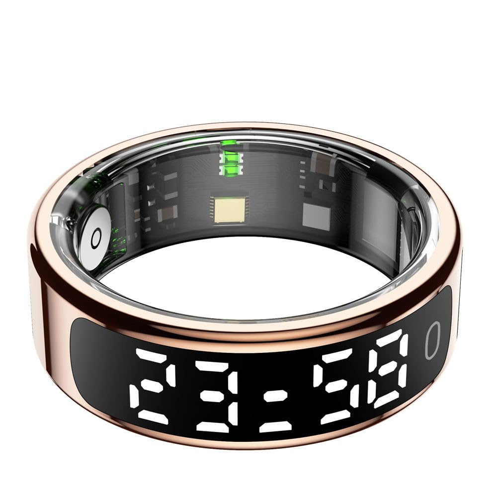 Smart Ring | Sleep, HR, HRV, SPO₂, Steps | Sports | Rosegold | Size8